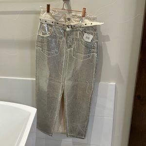 Zara Metallic Denim style skirt.
